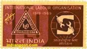 I. L. O. EMBLEM 0588 Indian Post